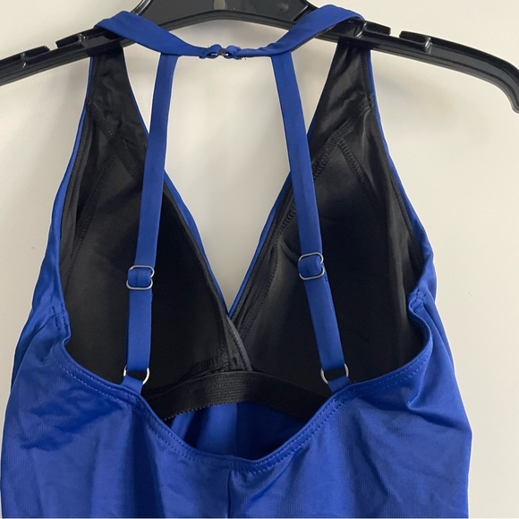 New! Miraclesuit Rock Solid Blue Wrapsody One Piece Swimsuit 20510 - Picture 8 of 13